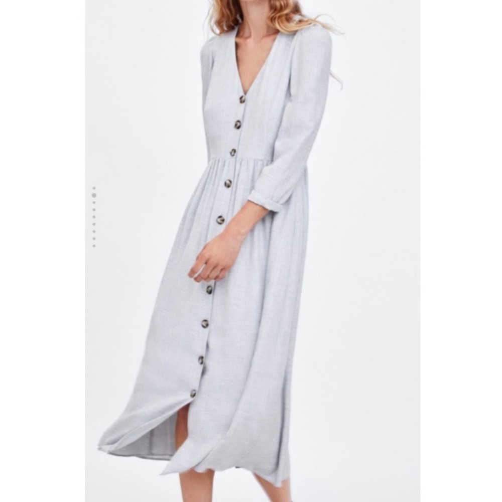 Zara midi button front dress